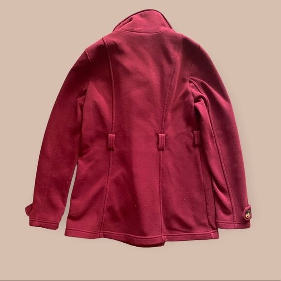 𝅺GUESS Burgundy Pea Coat Jacket Size S - Picture 2 of 7